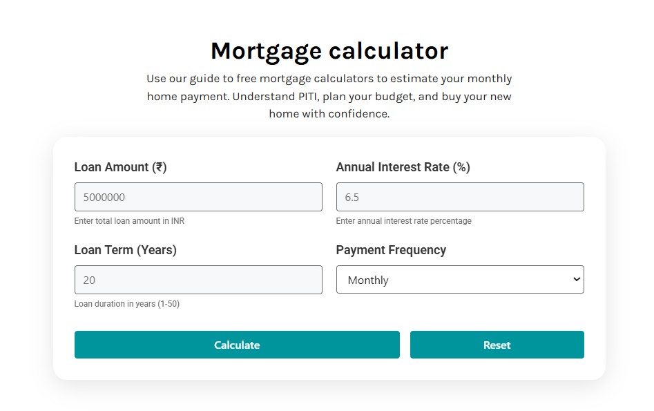 Mortgage calculator